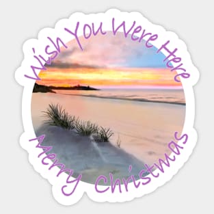 Merry Christmas From The Beach, Wish You Were Here Sticker